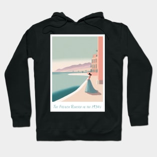 Retro Minimal Vintage French Riviera Elegance Hoodie